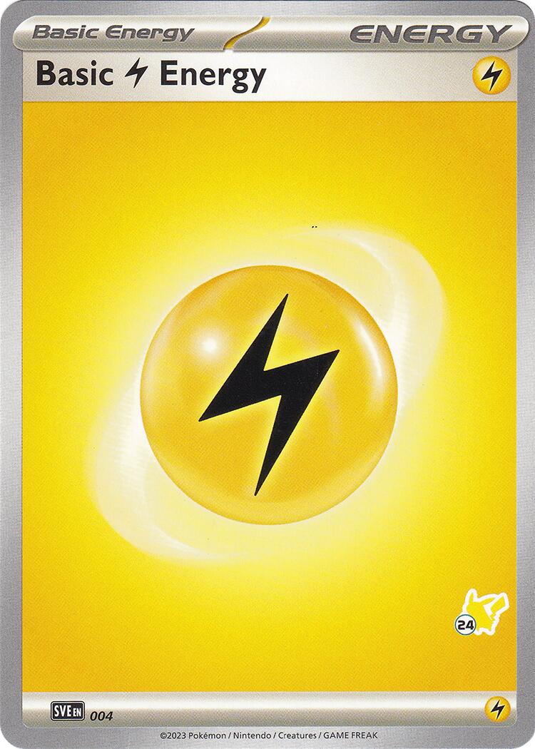 Basic Lightning Energy (004) (Pikachu Stamp #24) [Battle Academy 2024] | Good Games Modbury
