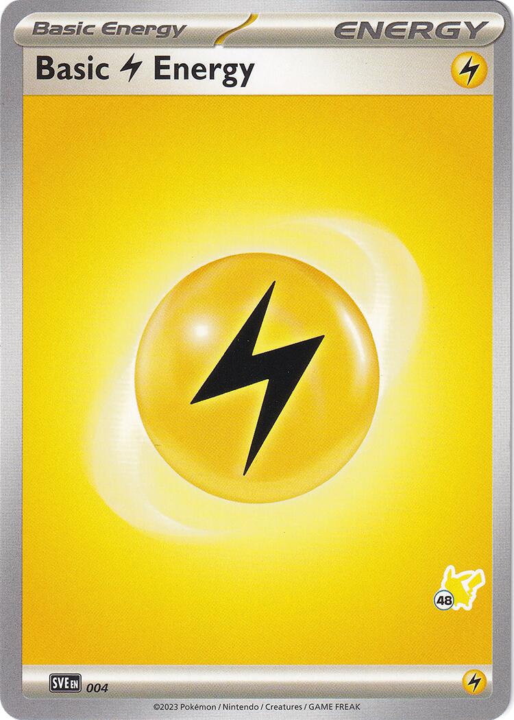 Basic Lightning Energy (004) (Pikachu Stamp #48) [Battle Academy 2024] | Good Games Modbury
