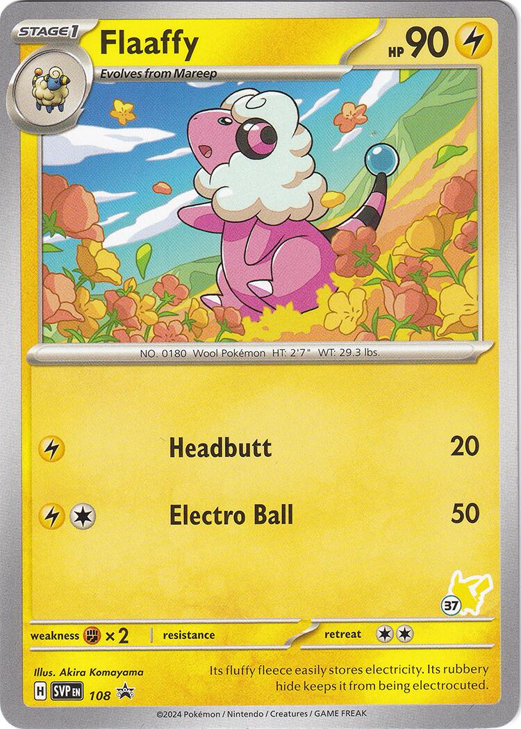 Flaaffy (108) (Pikachu Stamp #37) [Battle Academy 2024] | Good Games Modbury