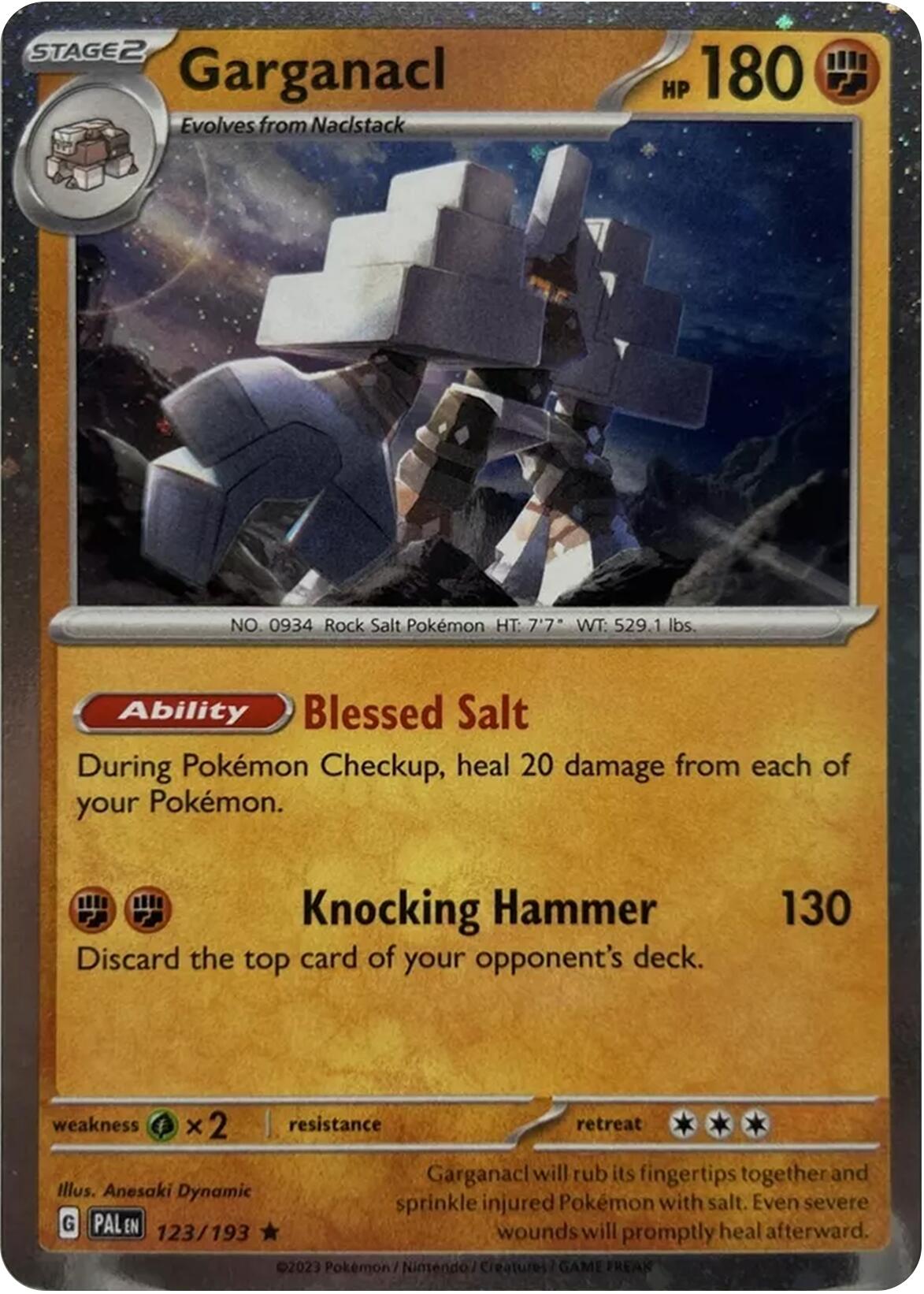 Garganacl (123/193) (Cosmos Holo) [Scarlet & Violet: Paldea Evolved] | Good Games Modbury