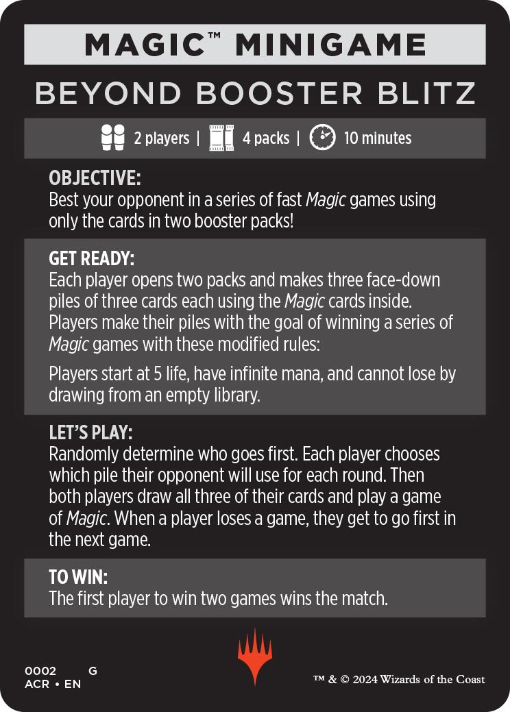 Beyond Booster Blitz (Magic Minigame) [Assassin's Creed Minigame] | Good Games Modbury