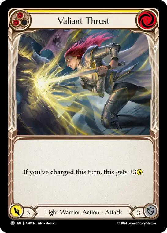Valiant Thrust (Yellow) [ASB024] (Armory Deck: Boltyn) | Good Games Modbury
