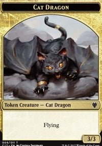 Cat Dragon // Dragon (006) Double-Sided Token [Commander 2017 Tokens] | Good Games Modbury