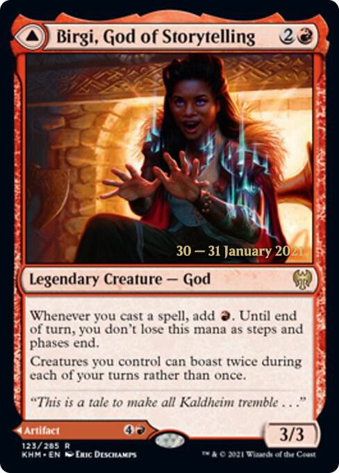 Birgi God of Storytelling 123s/1 (Prerelease Cards)  - Foil | Good Games Modbury
