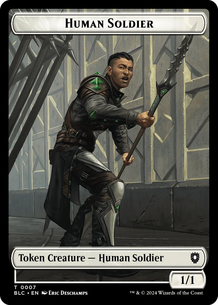 Human Soldier // Wolf (035) Double-Sided Token [Bloomburrow Commander Tokens] | Good Games Modbury