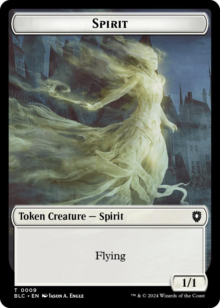 Spirit // Faerie Double-Sided Token [Bloomburrow Commander Tokens] | Good Games Modbury