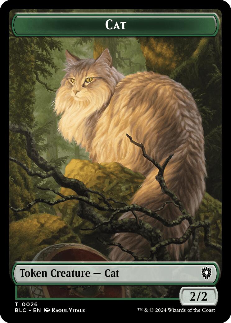 Cat // Beast (025) Double-Sided Token [Bloomburrow Commander Tokens] | Good Games Modbury