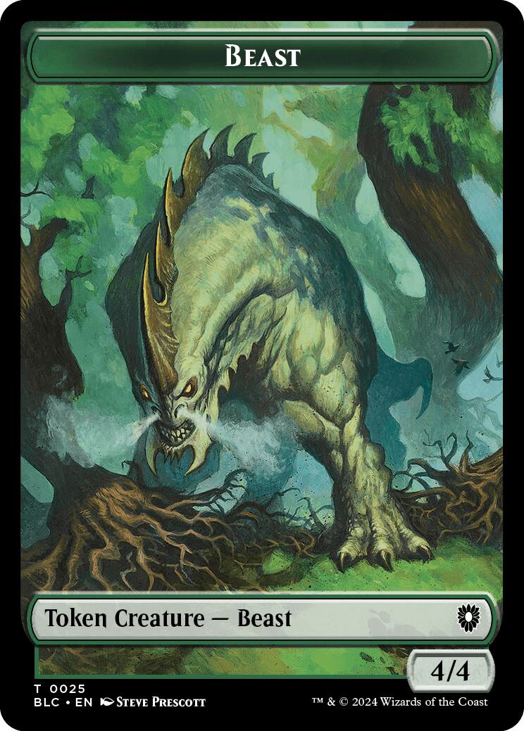 Cat // Beast (025) Double-Sided Token [Bloomburrow Commander Tokens] | Good Games Modbury