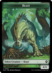 Cat // Beast (025) Double-Sided Token [Bloomburrow Commander Tokens] | Good Games Modbury