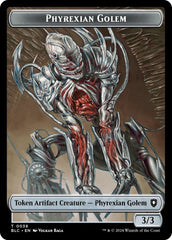 Phyrexian Golem // Faerie Double-Sided Token [Bloomburrow Commander Tokens] | Good Games Modbury