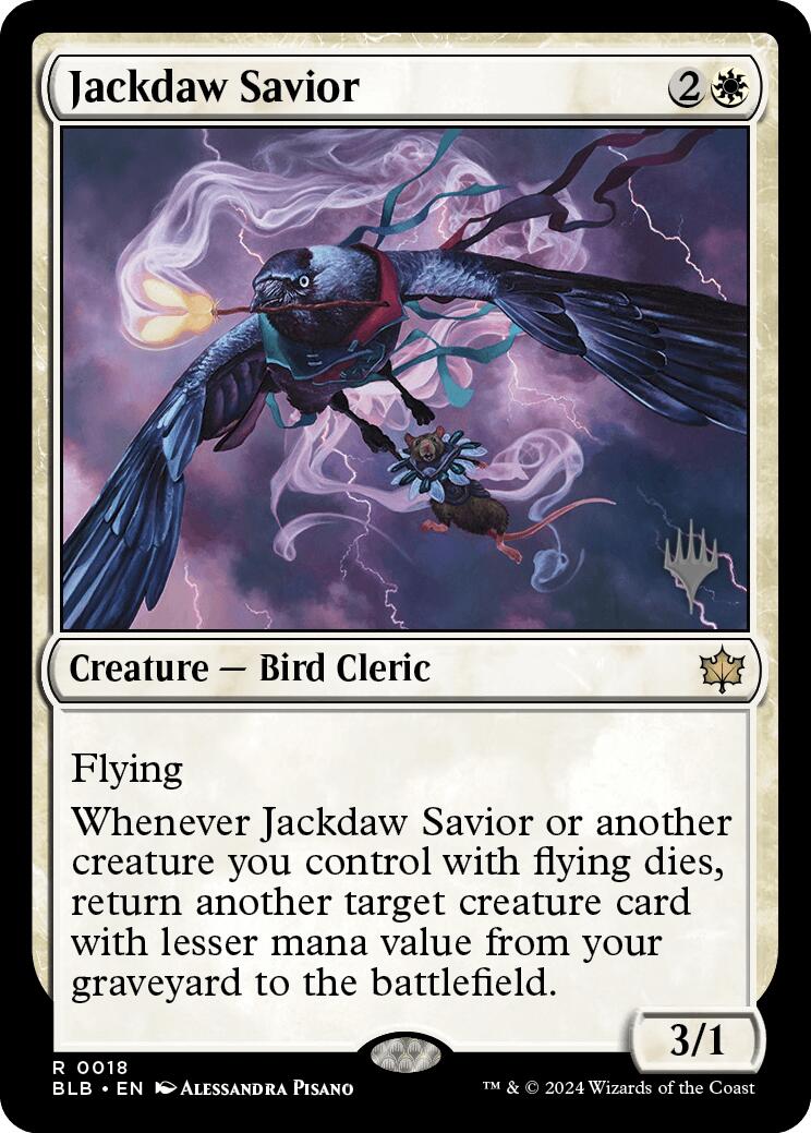 Jackdaw Savior (Promo Pack) [Bloomburrow Promos] | Good Games Modbury