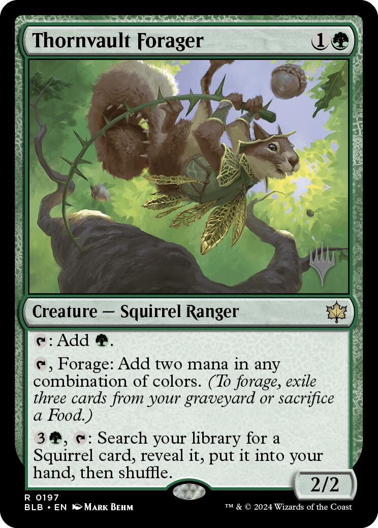 Thornvault Forager (Promo Pack) [Bloomburrow Promos] | Good Games Modbury