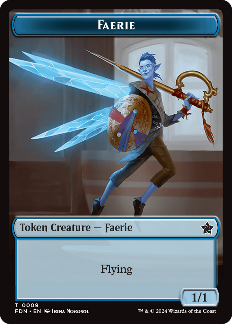 Soldier // Faerie Double-Sided Token [Foundations Tokens] | Good Games Modbury