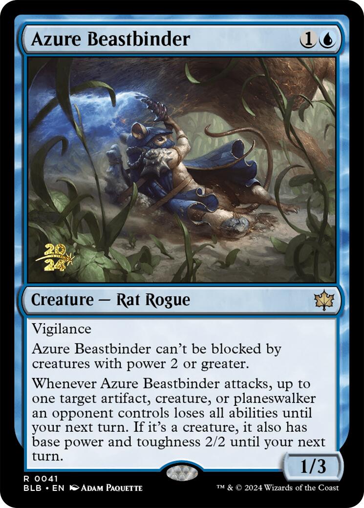 Azure Beastbinder [Bloomburrow Prerelease Promos] | Good Games Modbury