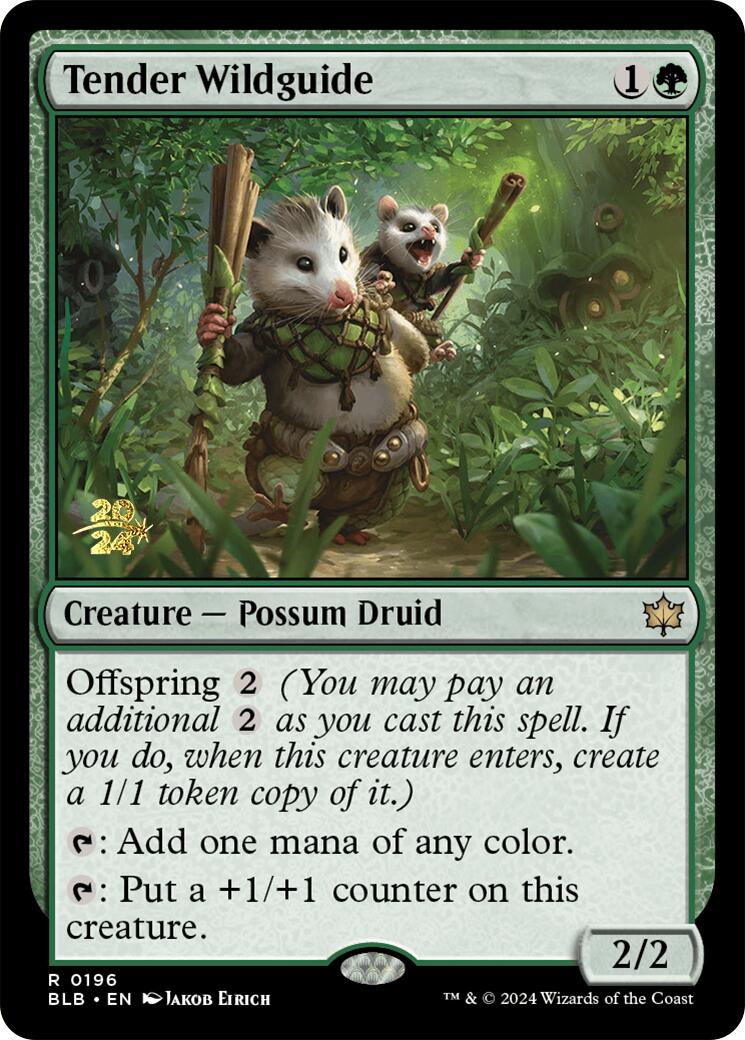 Tender Wildguide [Bloomburrow Prerelease Promos] | Good Games Modbury