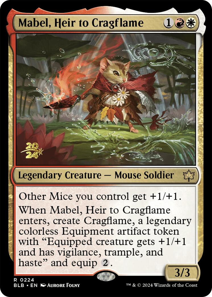 Mabel, Heir to Cragflame [Bloomburrow Prerelease Promos] | Good Games Modbury