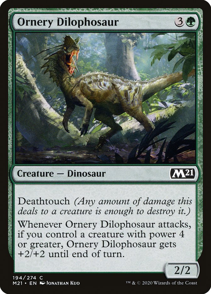 Ornery Dilophosaur [Core Set 2021] | Good Games Modbury