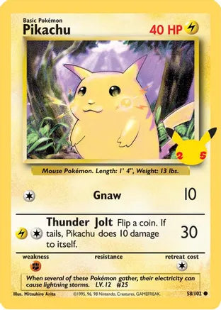 Pikachu (58/102) (25th Anniversary) (Jumbo Card) [Celebrations: 25th Anniversary] | Good Games Modbury