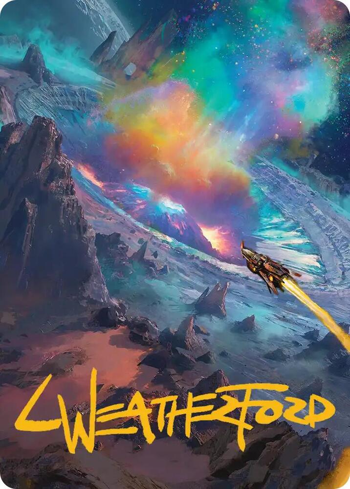 Meteor Crater Art Card Gold Stamped Signature 45 (Art Series: Edge of Eternities)  | Good Games Modbury