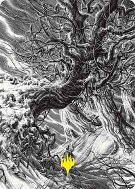 Forest Art Card Gold Stamped 81 (Art Series: Innistrad: Crimson Vow)  | Good Games Modbury