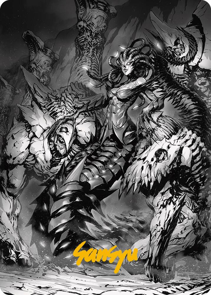 Vraska Betrayals Sting Art Card Gold Stamped Signature 72 (Art Series: Phyrexia: All Will Be One)  | Good Games Modbury