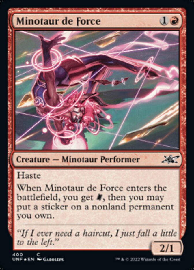 Minotaur de Force (Galaxy Foil) [Unfinity] | Good Games Modbury