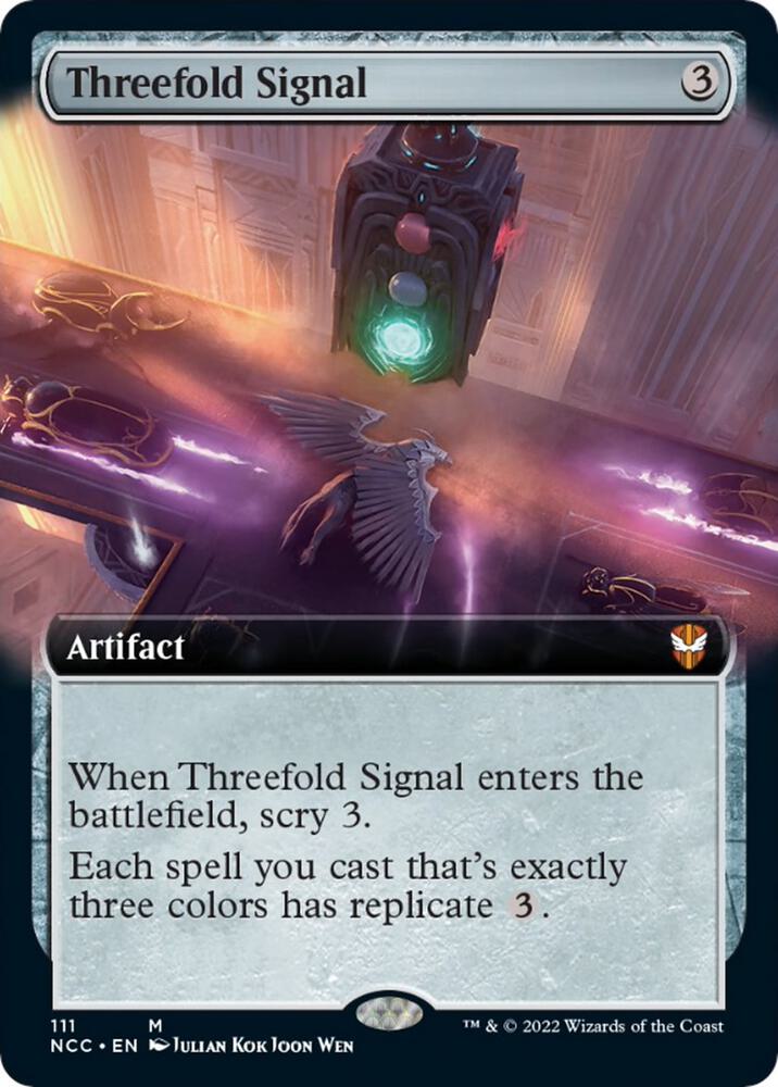 Threefold Signal Extended Art 111 (Commander: Streets of New Capenna)  | Good Games Modbury