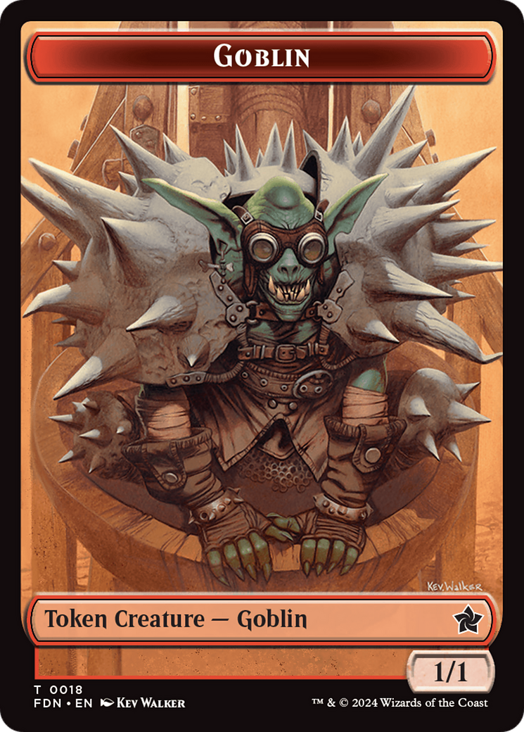 Goblin // Treasure Double-Sided Token [Foundations Tokens] | Good Games Modbury