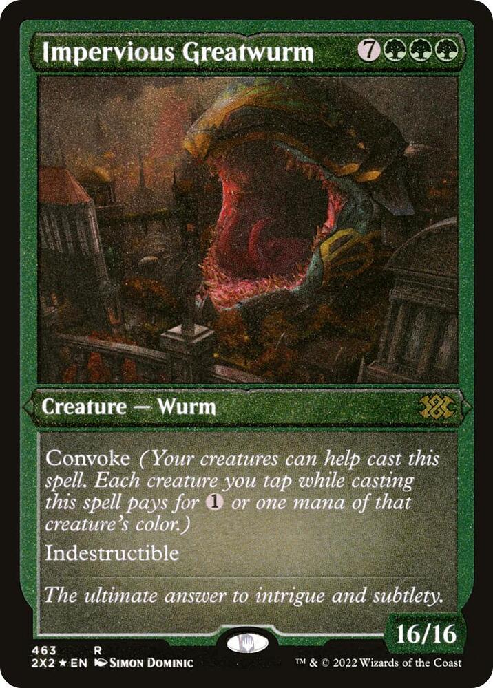 Impervious Greatwurm Foil Etched 463 (Double Masters 2022)  - Foil | Good Games Modbury