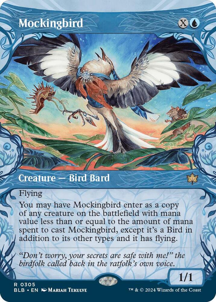 Mockingbird 305 (Bloomburrow)  - Showcase Foil | Good Games Modbury