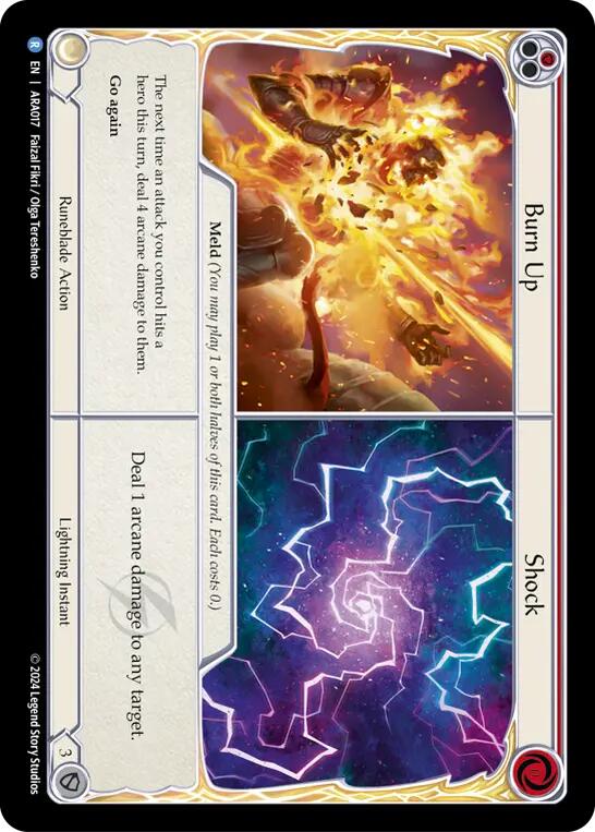 Burn Up // Shock [ARA017] (Rosetta Aurora Blitz Deck) | Good Games Modbury