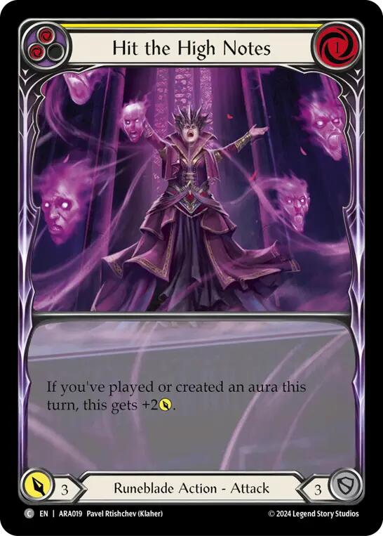 Hit the High Notes (Yellow) [ARA019] (Rosetta Aurora Blitz Deck) | Good Games Modbury