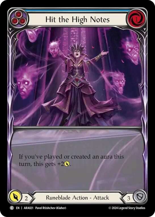 Hit the High Notes (Blue) [ARA021] (Rosetta Aurora Blitz Deck) | Good Games Modbury