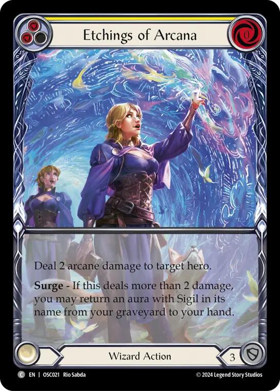 Etchings of Arcana (Yellow) [OSC021] (Rosetta Oscilio Blitz Deck) | Good Games Modbury