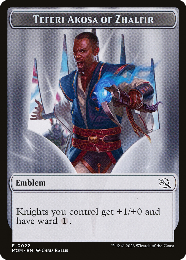 Treasure (20) // Teferi Akosa of Zhalfir Emblem Double-Sided Token [March of the Machine Tokens] | Good Games Modbury