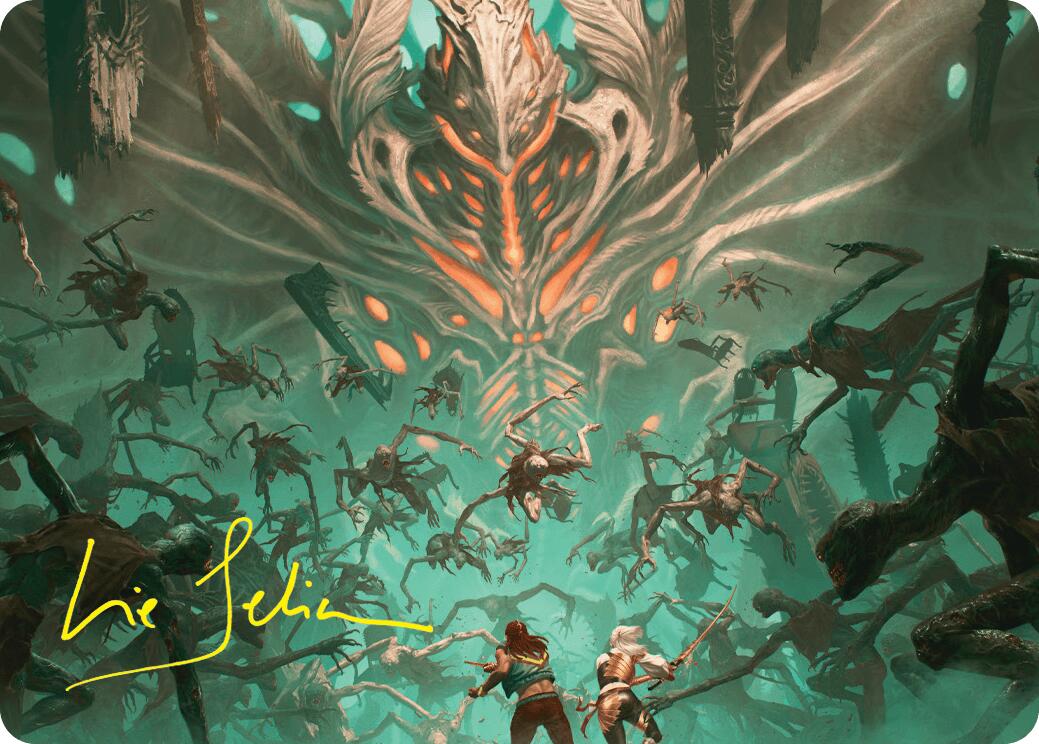 Valgavoth's Onslaught Art Card (Gold-Stamped Signature) [Duskmourn: House of Horror Art Series] | Good Games Modbury