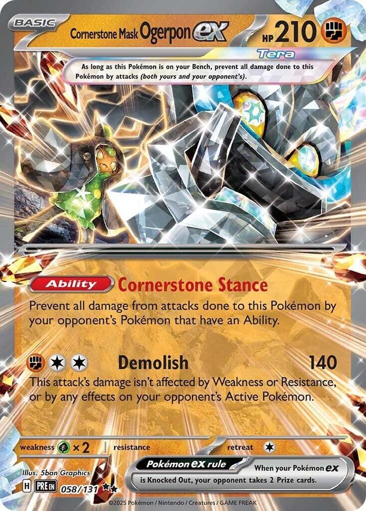 Cornerstone Mask Ogerpon ex (058/131) [Scarlet & Violet: Prismatic Evolutions] | Good Games Modbury