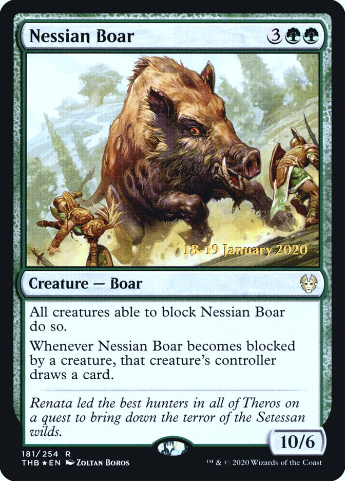 Nessian Boar [Theros Beyond Death Prerelease Promos] | Good Games Modbury