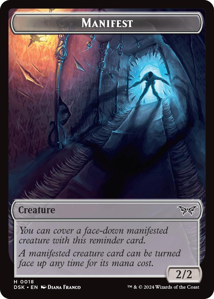 Spider // Manifest Double-Sided Token [Duskmourn: House of Horror Tokens] | Good Games Modbury