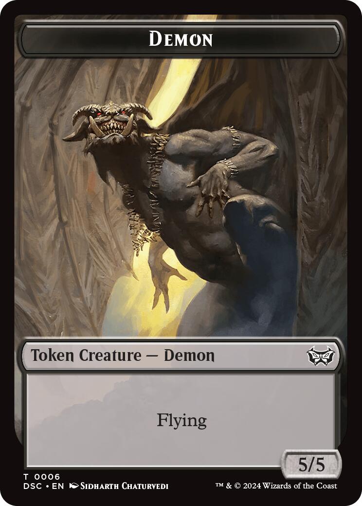 Demon // Bird Double-Sided Token [Duskmourn: House of Horror Commander Tokens] | Good Games Modbury