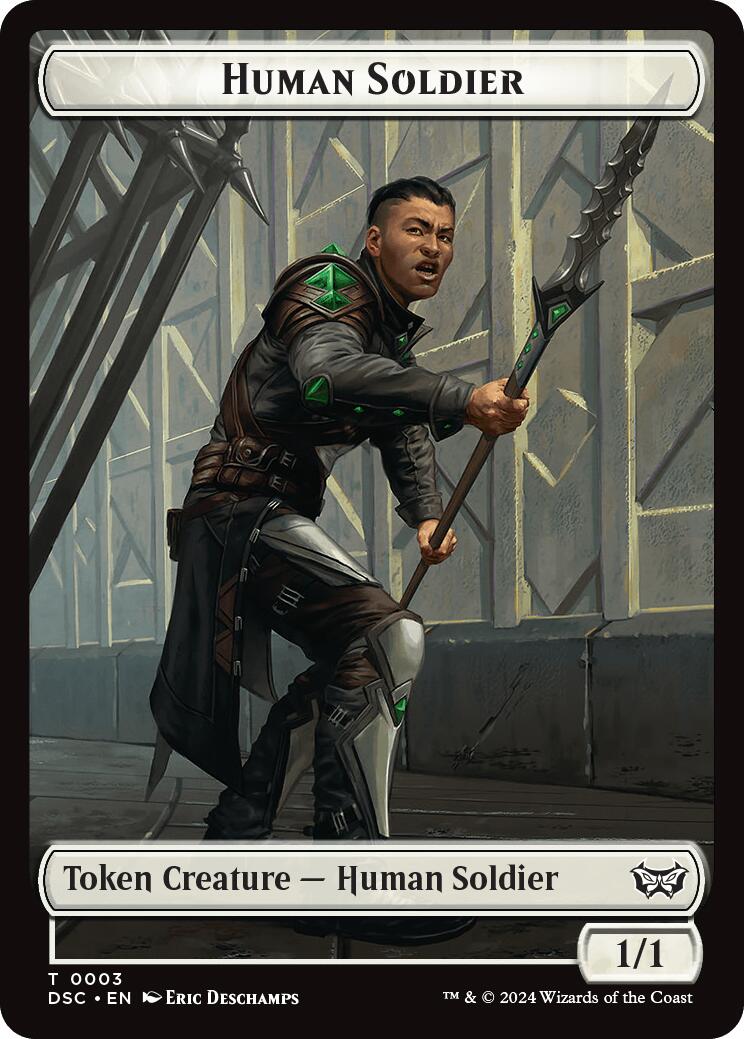 Human soldier // Scarecrow Double-Sided Token [Duskmourn: House of Horror Commander Tokens] | Good Games Modbury
