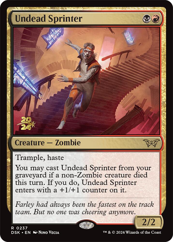 Undead Sprinter [Duskmourn: House of Horror Prerelease Promos] | Good Games Modbury