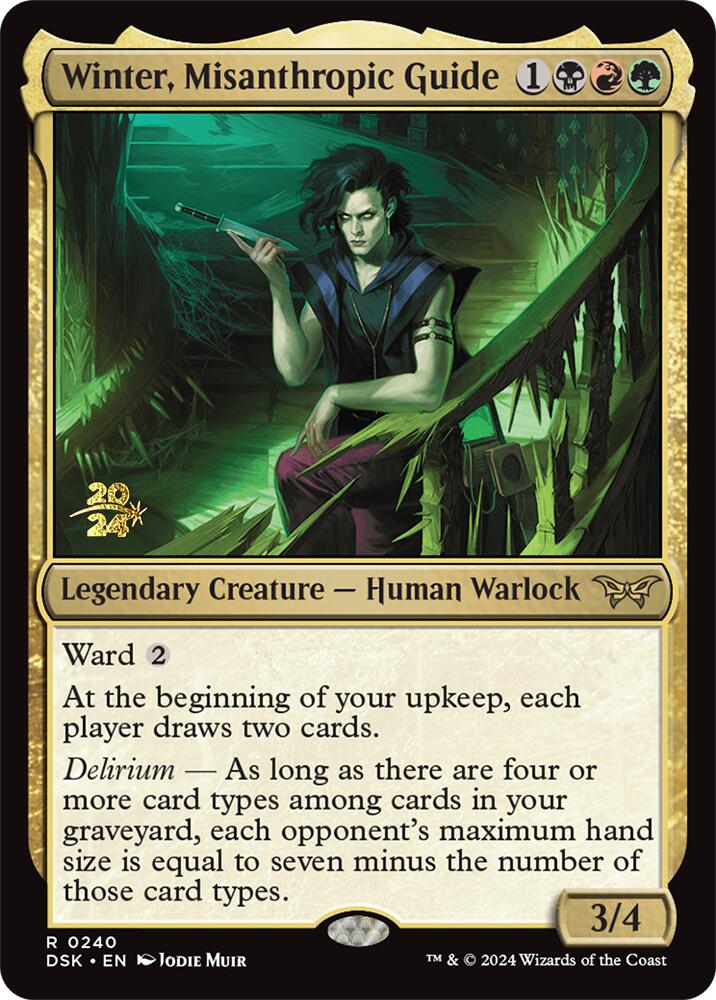 Winter, Misanthropic Guide [Duskmourn: House of Horror Prerelease Promos] | Good Games Modbury