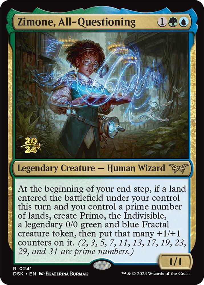 Zimone, All-Questioning [Duskmourn: House of Horror Prerelease Promos] | Good Games Modbury