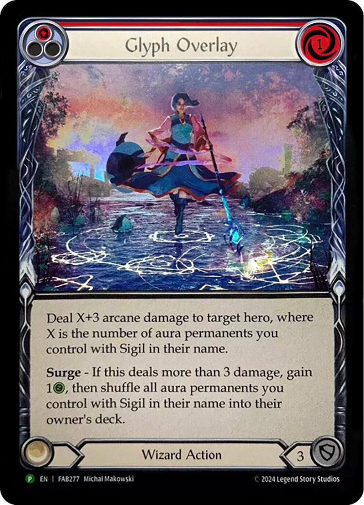 Glyph Overlay (Red) [FAB277] (Promo)  Rainbow Foil | Good Games Modbury