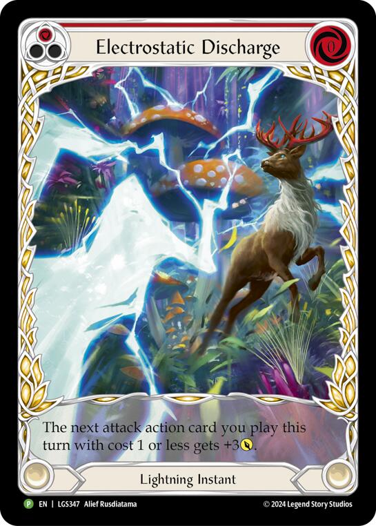 Electostatic Discharge (Red) (Extended Art) - LGS347 [LGS347] (Promo)  Rainbow Foil | Good Games Modbury