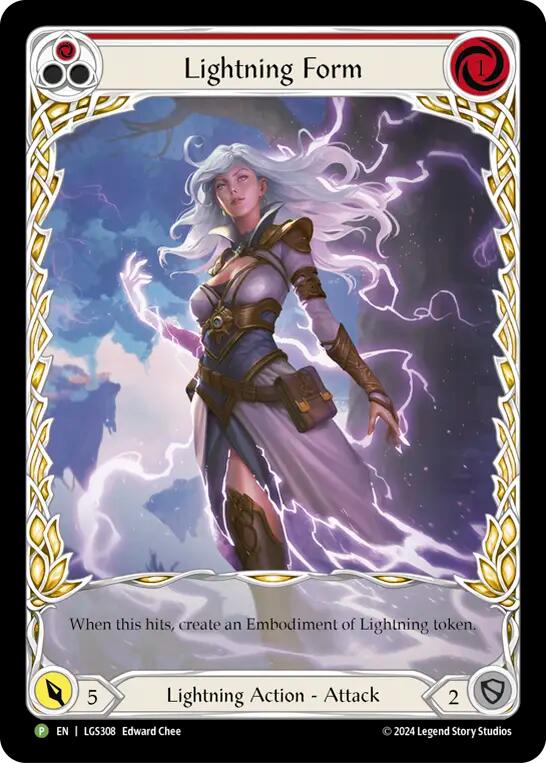 Lightning Form (Red) [LGS308] (Promo)  Rainbow Foil | Good Games Modbury
