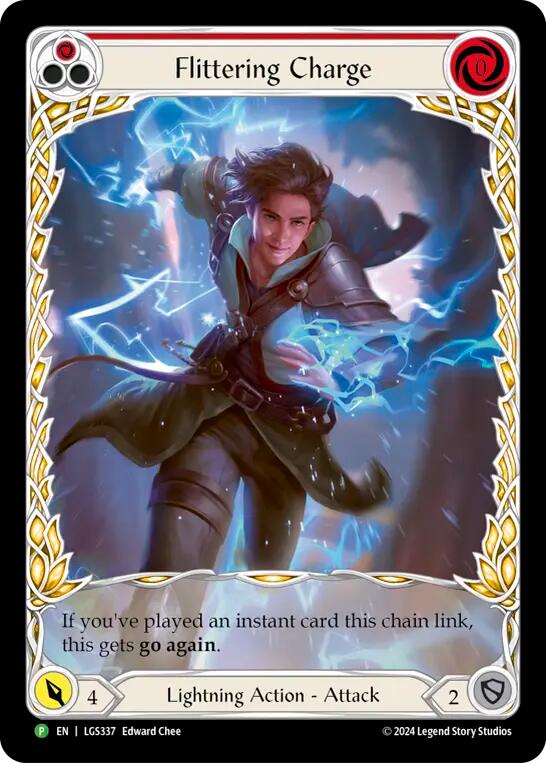 Flittering Charge (Red) (Extended Art) [LGS337] (Promo)  Rainbow Foil | Good Games Modbury