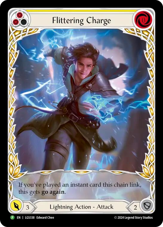 Flittering Charge (Yellow) (Extended Art) [LGS338] (Promo)  Rainbow Foil | Good Games Modbury