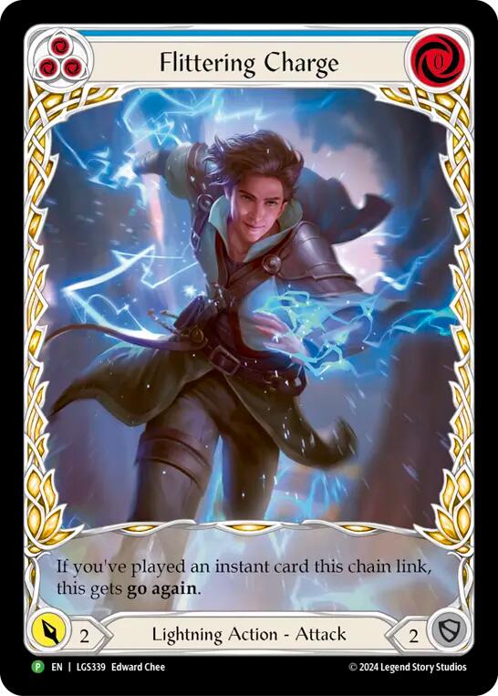 Flittering Charge (Blue) (Extended Art) [LGS339] (Promo)  Rainbow Foil | Good Games Modbury